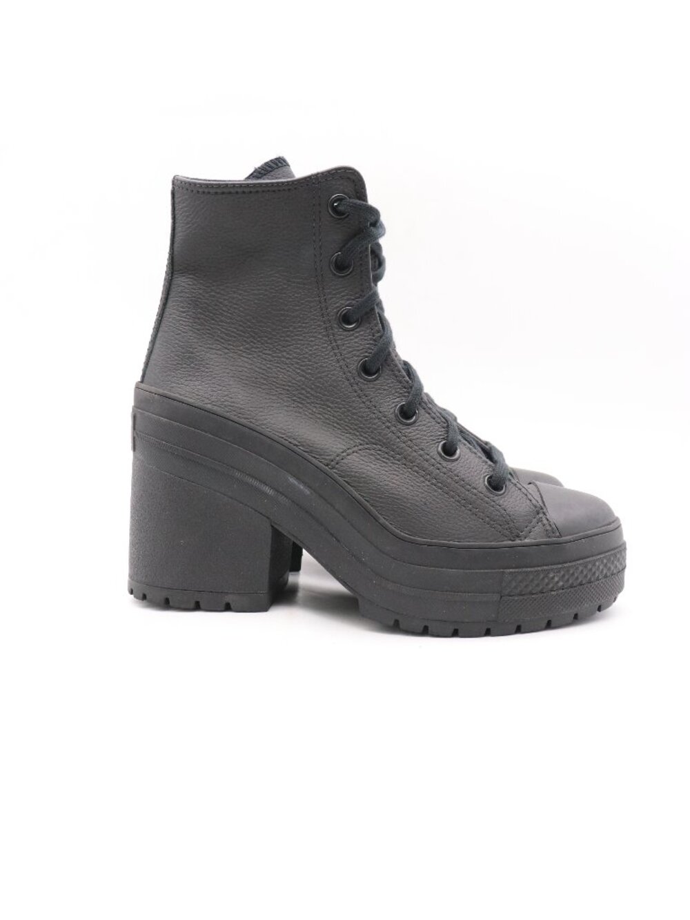 Converse Chuck 70 De Luxe Heel Women's 7.5 Black Leather Boots Shoes A06145C